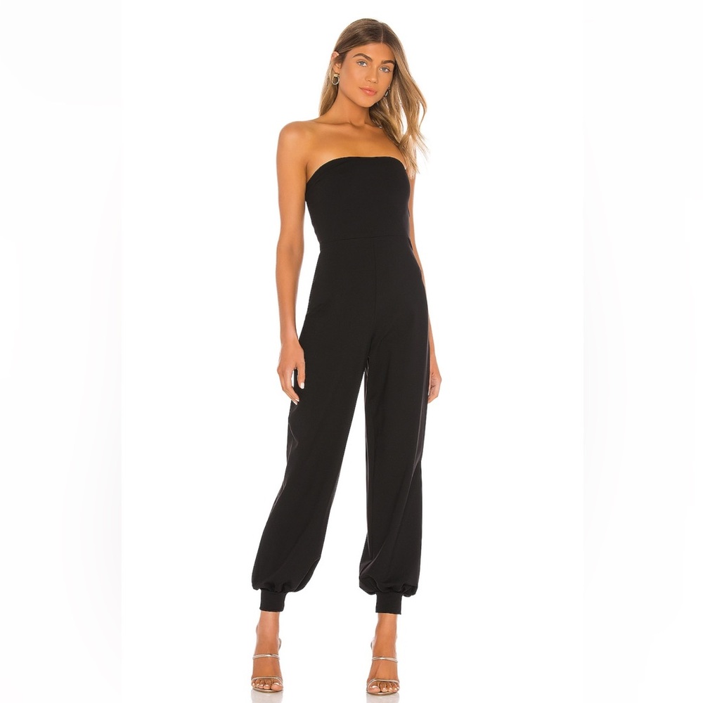 Susana Monaco Strapless Cuffed Ankle Jumpsuit